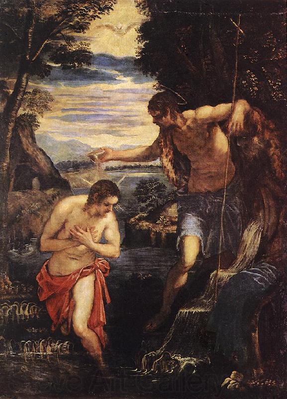 TINTORETTO, Jacopo Baptism of Christ  sd Germany oil painting art